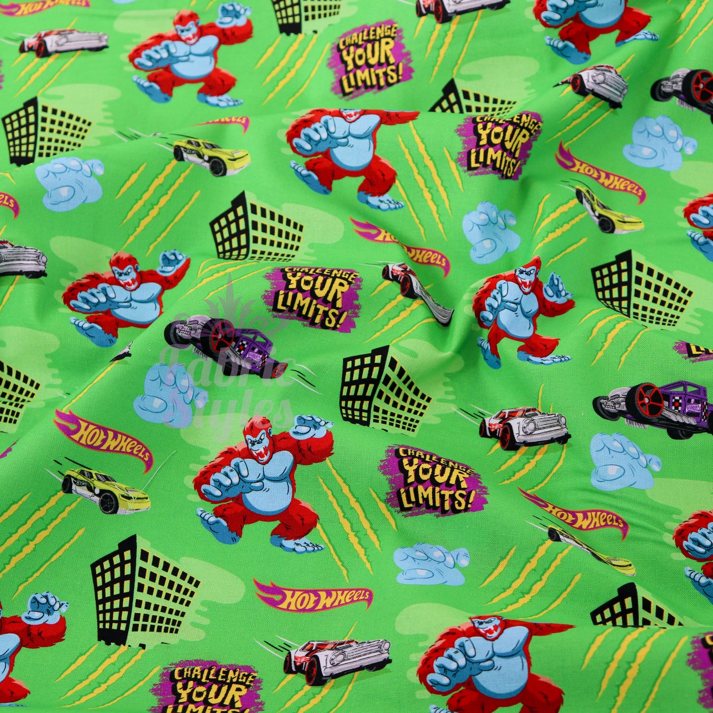 Hot Wheels Challenge Cotton Fabric