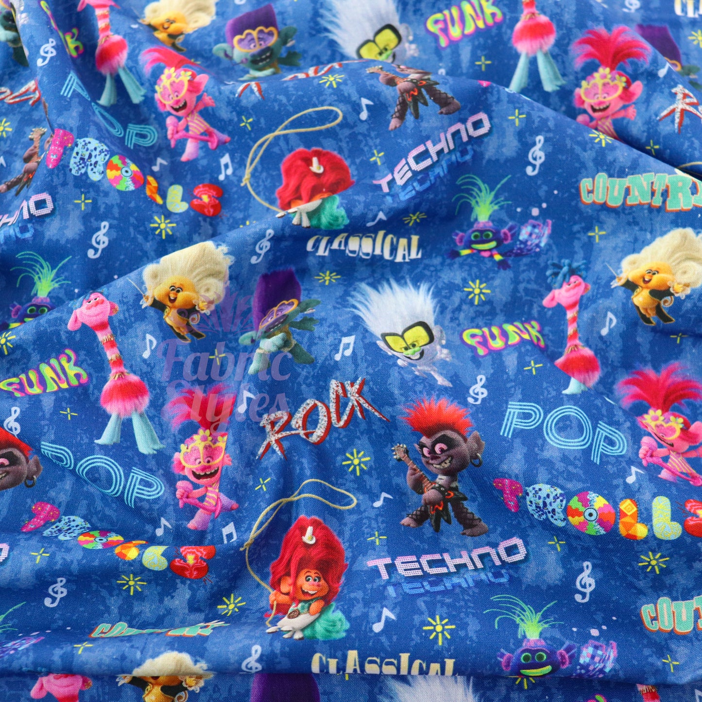 Trolls Techno Rock Cotton Fabric