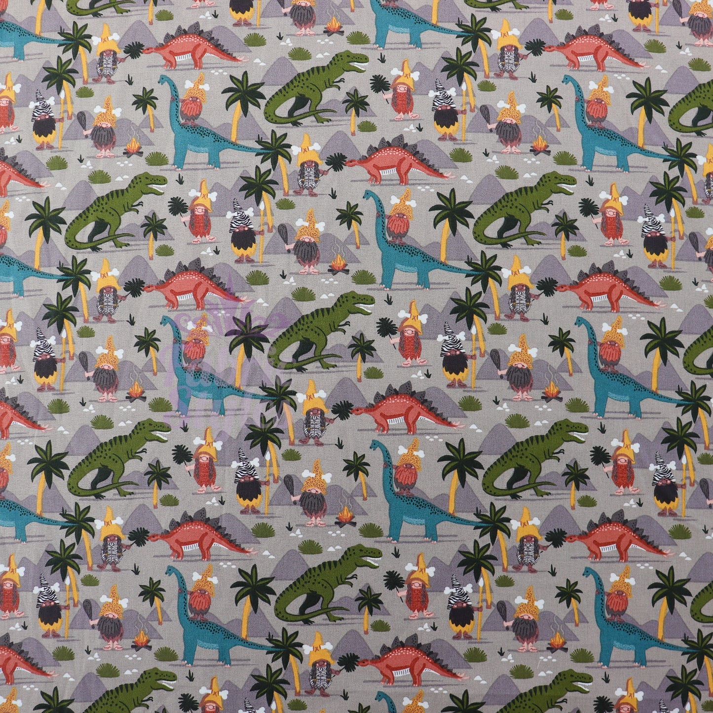 Dino World Cotton Fabric