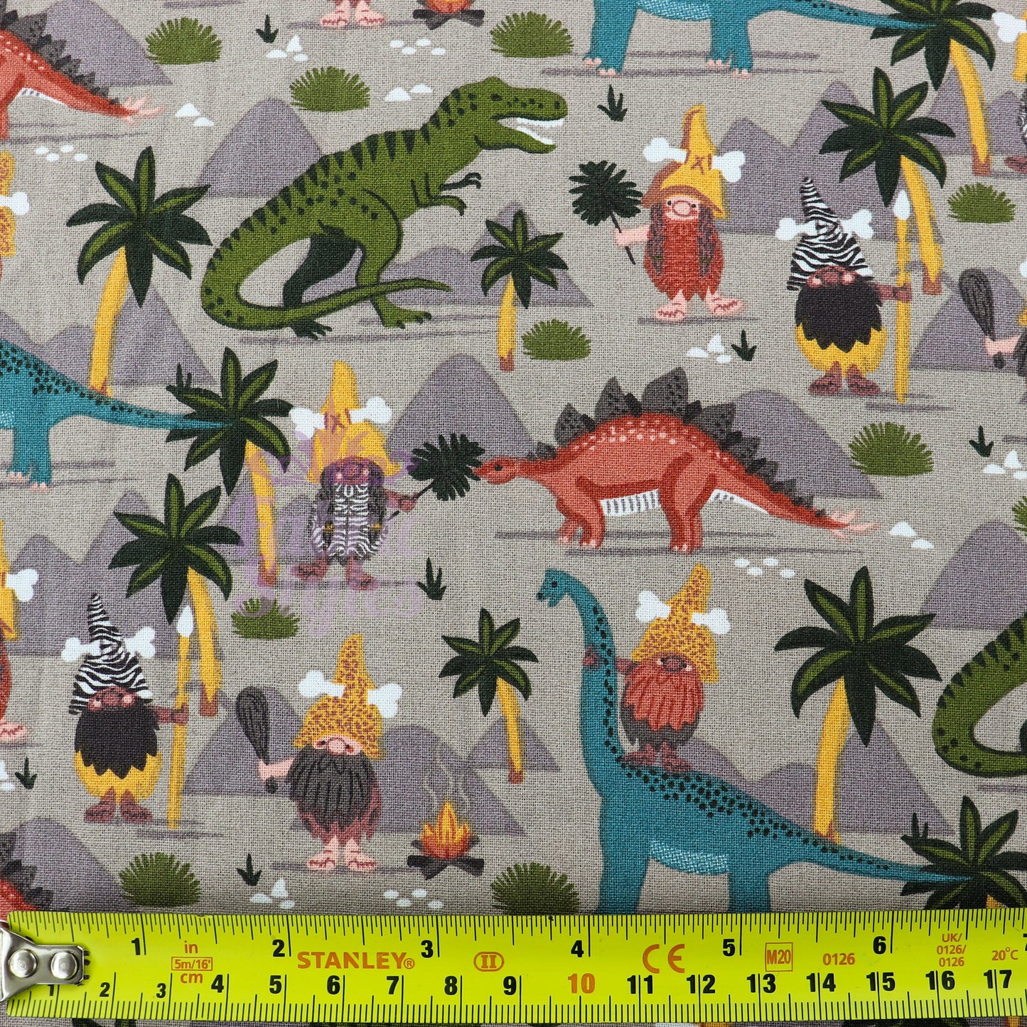 Dino World Cotton Fabric