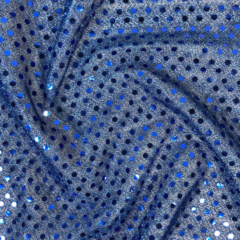 FS585_4 Royal Blue Poly Jersey 3MM Sequins | Fabric | Black, Clubwear, drape, elastane, Fabric, fashion fabric, Foil, jersey, limited, making, Nylon, Pink, Poly Jersey, Polyester, purple, SALE, Sequins, sewing, Skirt, Stretchy | Fabric Styles
