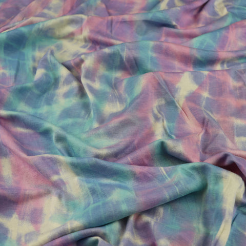 FS675 Pastel Tie Dye | Fabric | Blue, drape, elastane, Fabric, fashion fabric, jersey, making, mono chrome, Pastel, Pink, SALE, sewing, stretch, Stretchy, Tie Dye, Viscose, Viscose Elastane, Water Colour | Fabric Styles