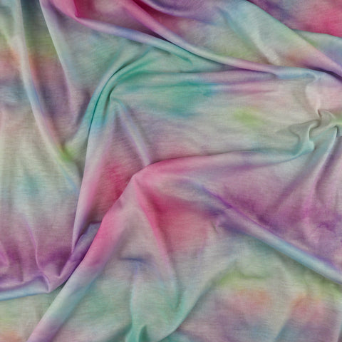 FS706 Rainbow Tie Dye | Fabric | children, drape, elastane, Fabric, fashion fabric, jersey, kid, kids, making, mono chrome, Pink, Polyester, Rainbow, sale, sewing, Spun Polyester, stretch, Stretchy, Tie Dye | Fabric Styles
