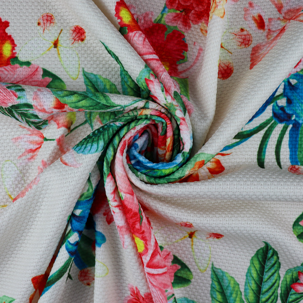 FS954 Lily Floral Jaquard | Fabric | Fabric, fashion fabric, Floral, Jacquard, jersey, Purple, Sale, sewing, stretch, White | Fabric Styles