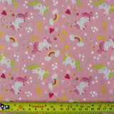 FS770_2 Unicorn Stars Poly Cotton Fabric Pink | Fabric | Animal, Children, Colourful, drape, Fabric, fashion fabric, FS770, Green, Kids, making, Multicolour, Navy, Poly, Poly Cotton, sewing, Shark, Sharks, Skirt, Unicorn, White | Fabric Styles