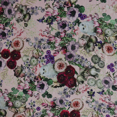 (5C) Pink Floral Owl Print on Thin Chiffon Fabric | Fabric | Chiffon, Floral, Limited, new, Owl, Sale | Fabric Styles