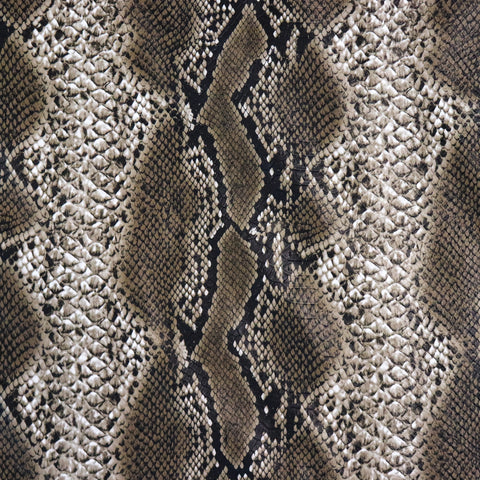 FS1157 Cobra Snake Skin Scale Texture Stretch Leather Feel PU Fabric Brown | 3D, elastane, emboss, leather, new, polyester, pu, skin, snake, snake skin, stretch | Fabric Styles