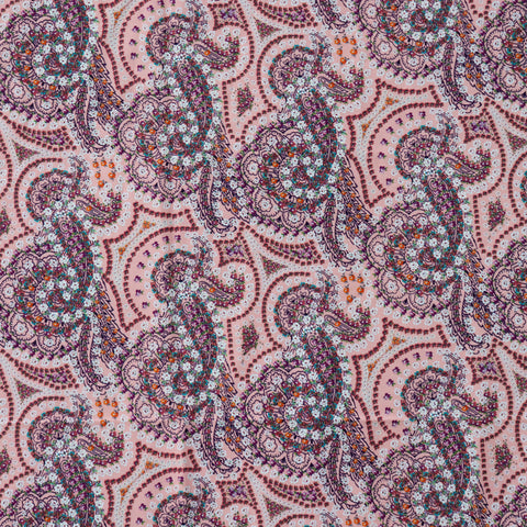 (47C) Peach Paisely Crepe Fabric | Fabric | crepe, Fabric, floral, limited, new, paisley, Sale | Fabric Styles