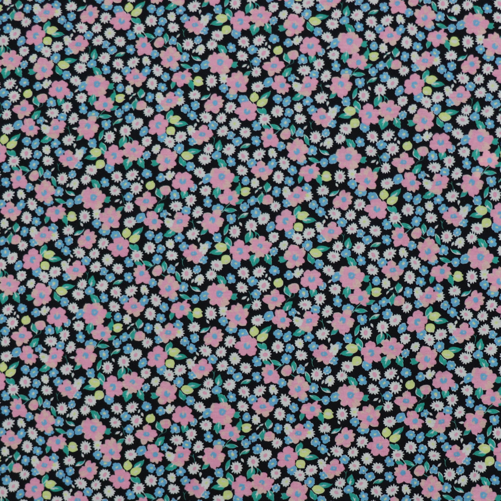 (53C) Pink Floral Spun Polyester (54") | Fabric | Fabric, floral, limited, new, pink, Sale, spun polyester | Fabric Styles