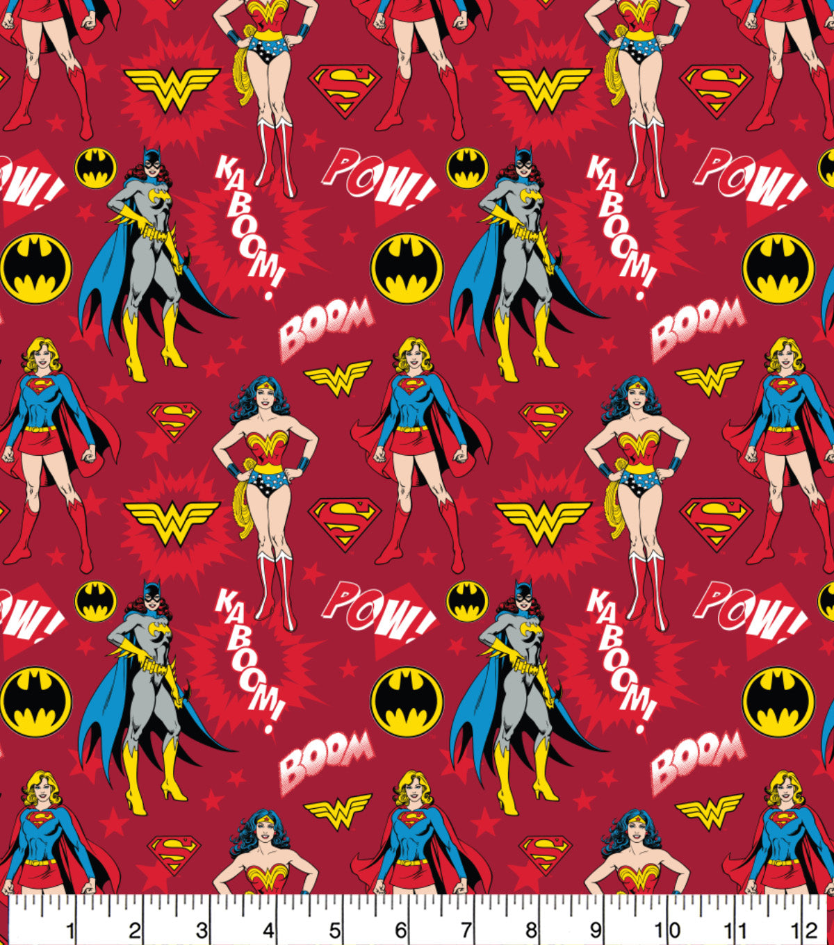 FS783_5 Heroines Stacked Girl Power DC | Fabric | Batman, Batwoman, Blue, Brand, Branded, Children, comic, comics, Cotton, Cotton SALE, dc, drape, Fabric, fashion fabric, flash, hero, Kaboom, Kids, Light blue, logo, making, man, Navy, Pow, Red, super, superhero, Superman, superwoman | Fabric Styles