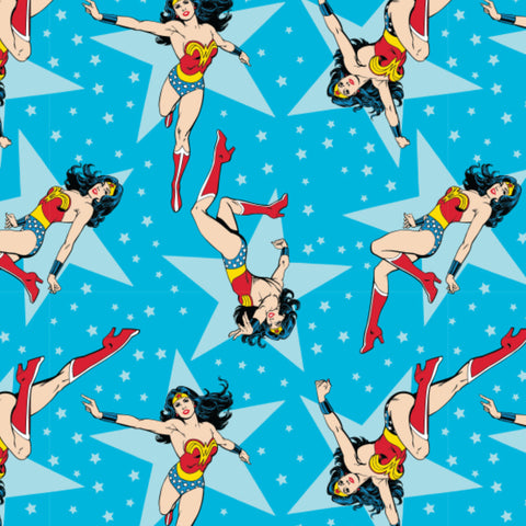 FS823_1 Wonder Woman Girls Power Blue | Fabric | Blue, Brand, Branded, Children, comic, comics, Cotton, Cotton SALE, drape, Fabric, fashion fabric, hero, Kids, Light blue, logo, making, Pencil, Sale, superhero, woman, women, Wonder Woman | Fabric Styles