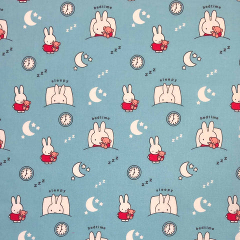 FS630 Miffy At School Bedtime | Fabric | Alphabet, Animal, Bedtime, blue, Brand, Branded, Children, Cotton, Cream, drape, Drawing, Fabric, fashion fabric, Kids, Light blue, Limited, making, Miffy, Miffy At School, Pencil, SALE, School, sewing, Skirt, Yellow | Fabric Styles