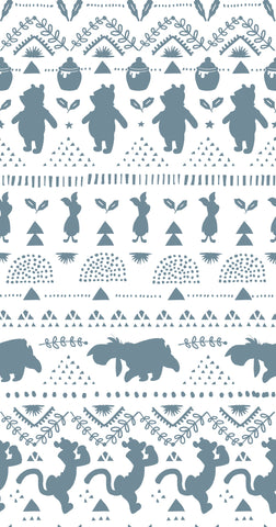 FS622_1 Winnie the Pooh woodland | Fabric | blue, Brand, Branded, Cotton, Denim, drape, Fabric, fashion fabric, Light blue, Limited, making, Pooh, Sale, sewing, Skirt, Winnie, Woodland | Fabric Styles