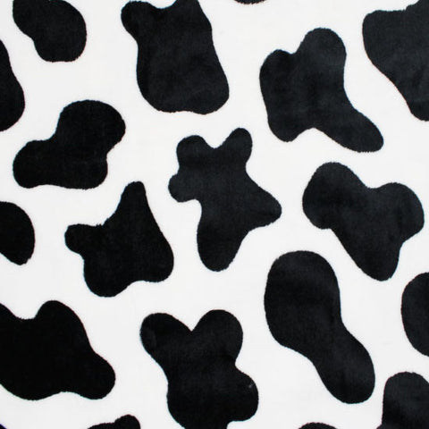 FS1087 Cow Cuddle Fleece Fabric White | Fabric | Animal, Black, Children, Comfort, Cow, Cuddle, Cuddly, drape, Fabric, fashion fabric, Fleece, Kids, Limited, making, Pastel, Pets, Polyester, sewing, Skirt, White | Fabric Styles