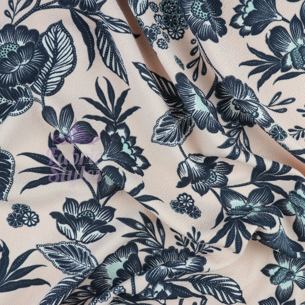 FS986 Floral Liverpool | Fabric | drape, Fabric, fashion fabric, Floral, Floral Leopard, Flower, limited, Liverpool, sale, sewing, Stretchy, textured, Waffle | Fabric Styles