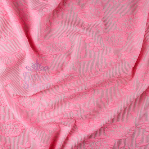 FS943 Pink Stretch Knit Fabric | Fabric | blue, broom, Children, drape, elastane, Fabric, fashion fabric, Floral, Flower, jersey, Kids, Knit, Knitwear, Loungewear, making, Pink, Polyester, Potions, Potter, sale, sewing, Skirt, Stretchy | Fabric Styles