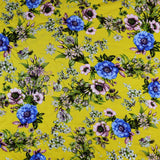 FS775_3 Vintage Flower Rose | Fabric | drape, Fabric, fashion fabric, Floral, jersey, making, sale, sewing, stretch, Stretchy, Viscose, Yellow | Fabric Styles