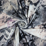 FS1053 Snake Skin ITY Silky Stretch Knit Fabric Black & Nude | Fabric | Animal, black, Fabric, ITY, nude, snake | Fabric Styles