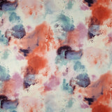 FS116_2 Powder Paint Cloud Scuba Stretch Knit Fabric Pink Orange | Fabric | Clouds, drape, Fabric, fashion fabric, making, Paint, Pink, Powder, Scuba, sewing, Tie Dye | Fabric Styles