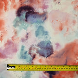 FS116_2 Powder Paint Cloud Scuba Stretch Knit Fabric Pink Orange | Fabric | Clouds, drape, Fabric, fashion fabric, making, Paint, Pink, Powder, Scuba, sewing, Tie Dye | Fabric Styles