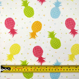 FS247 Pastel Colour Pineapples | Fabric | Colorful, Colourful, drape, Dress making, Exclusive, Fabric, fashion fabric, Fruit, High Fashion, jersey, Kid, Kids, limited, making, Pastel, Pastel colours, Pastle, Pine apple, Pineapple, Pineapples, Polyester, Rainbow, Sale, Scuba, sewing, Stretchy | Fabric Styles