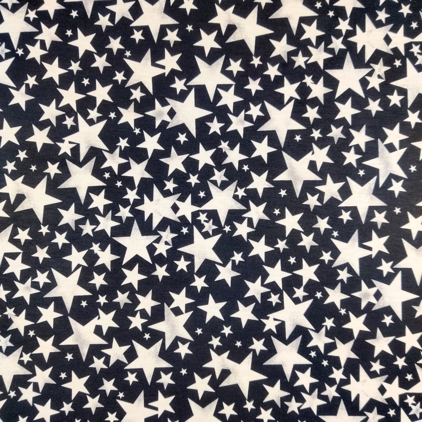 FS414_1 White Stars | Fabric | Baby, Boy, Boys, Children, drape, Fabric, fashion fabric, Kid, Kids, Night, sewing, Small Star, Spun Polyester, Spun Polyester Elastane, Star, Starry Night, Stars, Stretchy | Fabric Styles