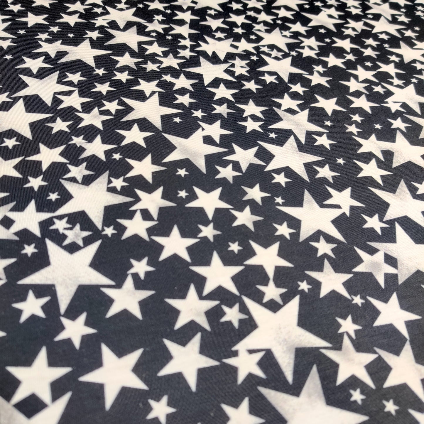 FS414_1 White Stars | Fabric | Baby, Boy, Boys, Children, drape, Fabric, fashion fabric, Kid, Kids, Night, sewing, Small Star, Spun Polyester, Spun Polyester Elastane, Star, Starry Night, Stars, Stretchy | Fabric Styles