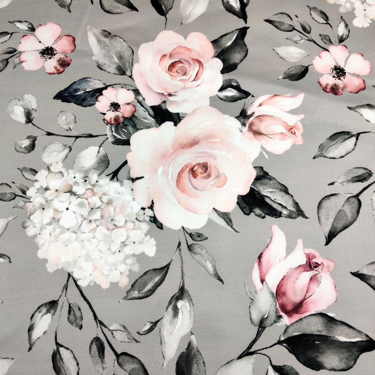 FS426_1 Pastel Floral | Fabric | drape, Fabric, fashion fabric, Floral, Flower, FS426, Grey, Scuba, sewing, Stretchy, Swim, Swimwear | Fabric Styles