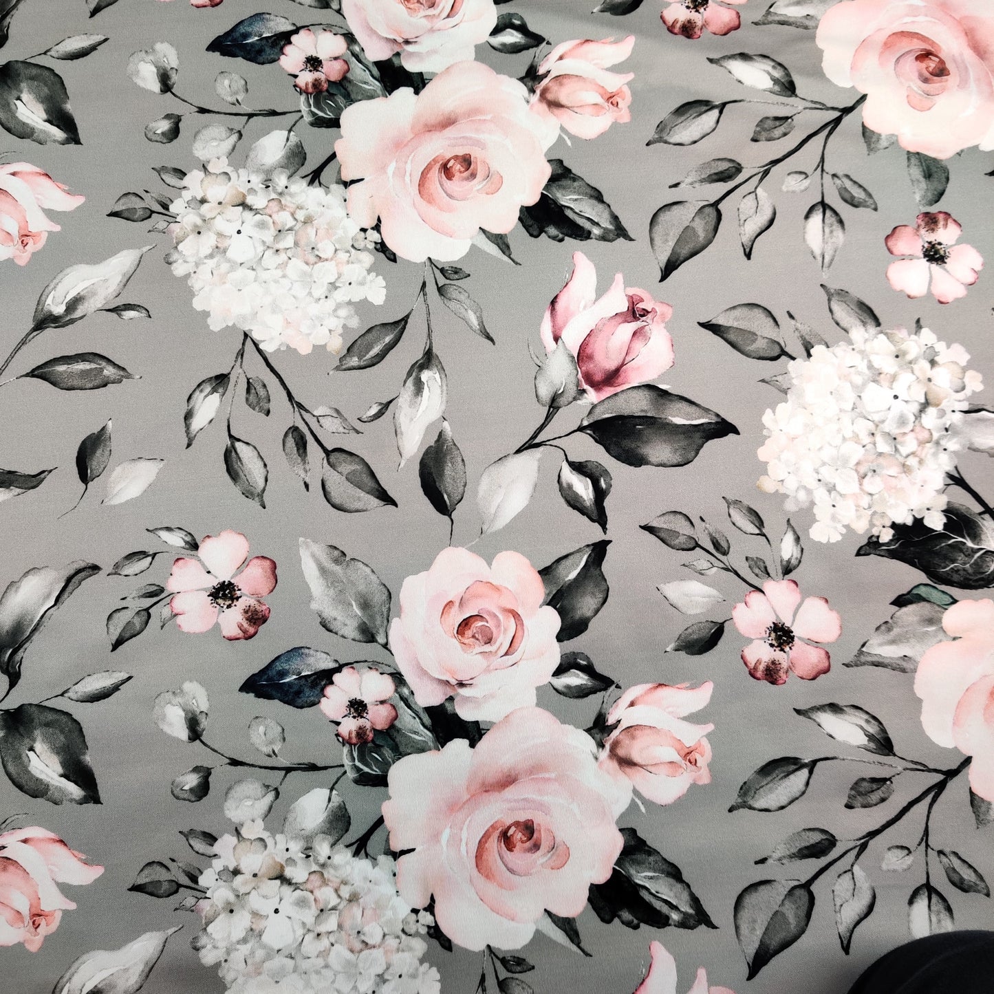 FS426_1 Pastel Floral | Fabric | drape, Fabric, fashion fabric, Floral, Flower, FS426, Grey, Scuba, sewing, Stretchy, Swim, Swimwear | Fabric Styles