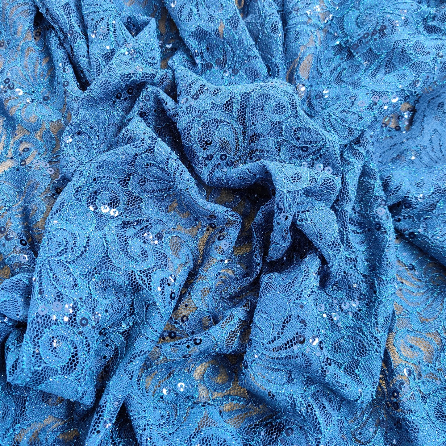 FS508_1 Floral Sequins Lace | Fabric | drape, Fabric, fashion fabric, Lace, New, Plain, Sequins, sewing, Stretchy, textured | Fabric Styles