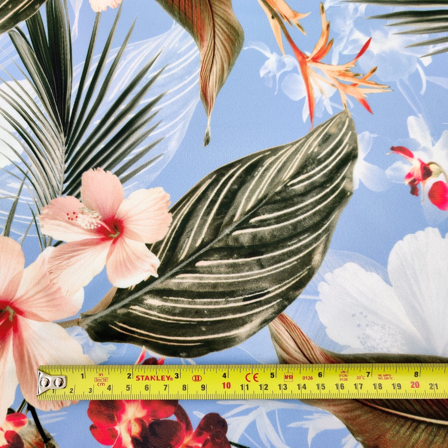 FS524_2 Blue Tropical | Fabric | drape, Eagle, Fabric, fashion fabric, Floral, Flower, Scuba, sewing, Stretchy | Fabric Styles