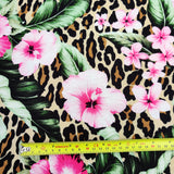 FS520 Tropical Floral Leopard | Fabric | Animal, Animals, drape, Fabric, fashion fabric, Floral, Floral Leopard, Flower, Leopard, Leopards, sewing, spun poly, Spun Polyester, Spun Polyester Elastane, Stretchy | Fabric Styles