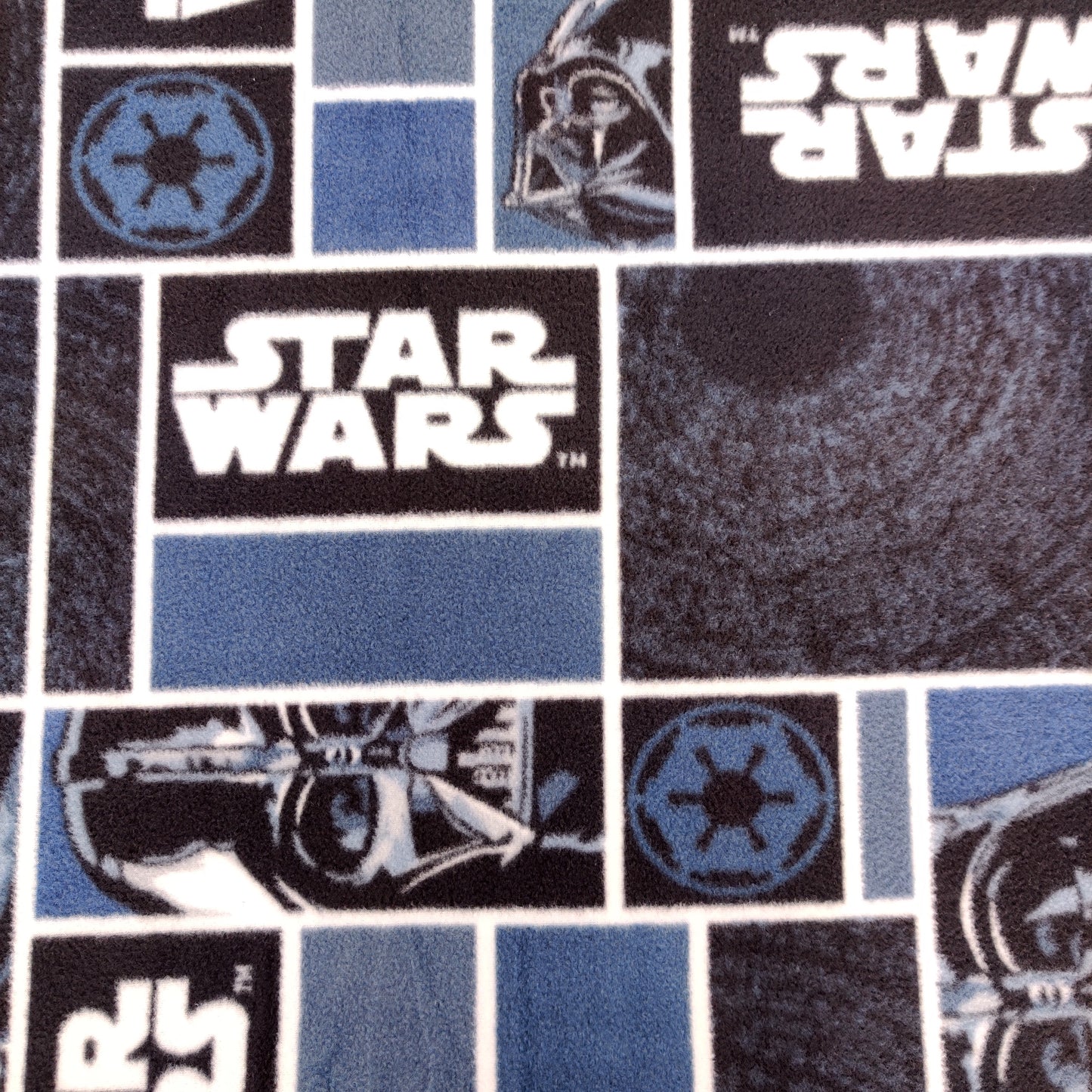 FS598_1 Darth Vader Star Wars Fleece Fabric Blue | Fabric | blue, Brand, Branded, Classic, Classics, Denim, drape, Fabric, fashion fabric, jersey, Light blue, making, Poly Fleece, Robot, sewing, Skirt, Star Wars, Stretchy, Watercolour | Fabric Styles