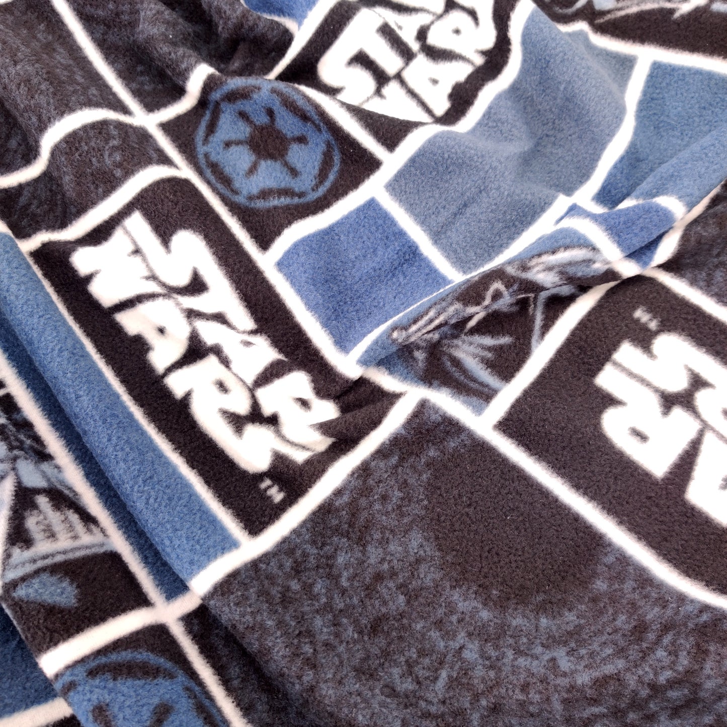 FS598_1 Darth Vader Star Wars Fleece Fabric Blue | Fabric | blue, Brand, Branded, Classic, Classics, Denim, drape, Fabric, fashion fabric, jersey, Light blue, making, Poly Fleece, Robot, sewing, Skirt, Star Wars, Stretchy, Watercolour | Fabric Styles