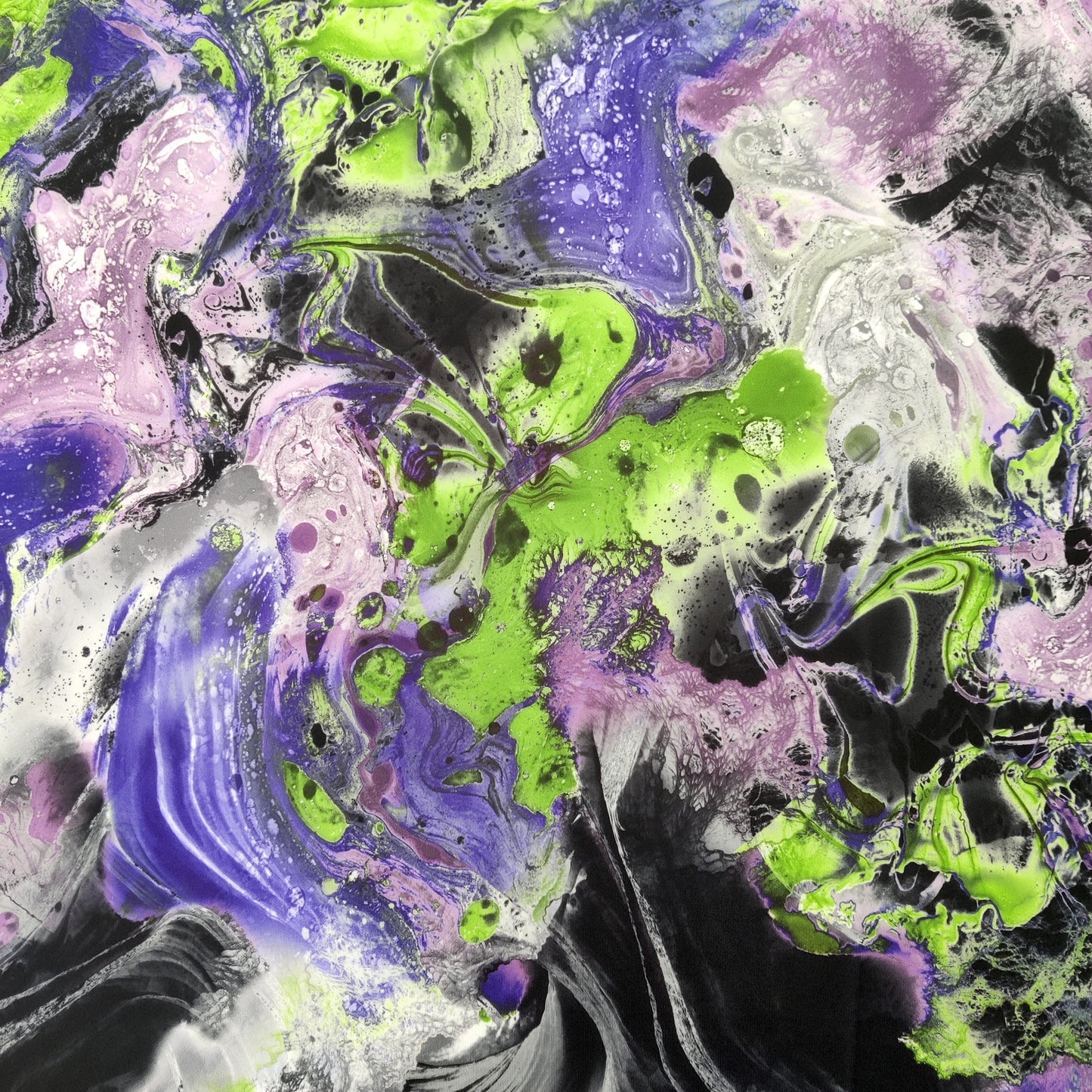 Tie Dye Marble Lightweight Scuba Stretch Fabric Black White