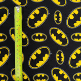 FS636_1 Batman Logo | Fabric | Batman, Brand, Branded, Children, Comic, Comics, Cotton, Cotton SALE, DC, Fabric, fashion fabric, Kids, Logo, making, sewing, Skirt | Fabric Styles