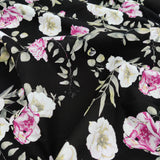 FS740_1 Black Floral | Fabric | Black, Colourful, Cotton Slub, drape, Fabric, fashion fabric, Floral, Flower, making, Sale, sewing, Skirt | Fabric Styles