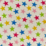 FS743_1 Multicolour Stars Fleece Fabric White | Fabric | Blue, Children, Colourful, drape, Fabric, fashion fabric, Fleece, Green, Kids, making, Poly Fleece, sale, sewing, Skirt | Fabric Styles