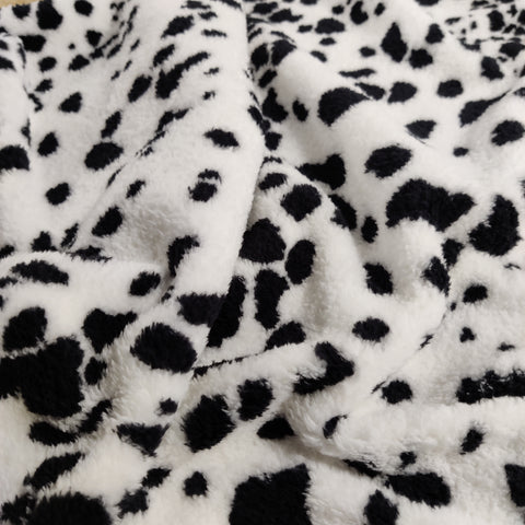 FS829 Dalmatian Fur Fabric | Fabric | animal, Dalmatian, Fabric, fleece, fur, furry, Monochrome, spots, Winter | Fabric Styles