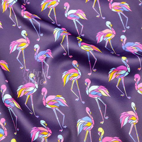 FS1000 Flamingo Scuba Stretch Knit Fabric Purple | Fabric | childrens, Conversational, fabric, flamingo, kids, purple, scuba | Fabric Styles