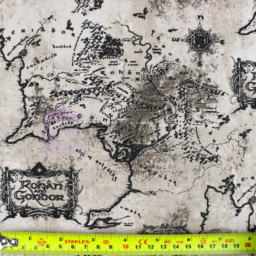 FS982_4 Lord The Of The Rings Middle Earth Map - Cotton | Fabric | Book, Brand, Branded, Characters, Children, comics, Cotton, Fabric, fashion fabric, Limited, Logo, Lord, Lord of the Rings, making, Movie, Ring, Rings | Fabric Styles