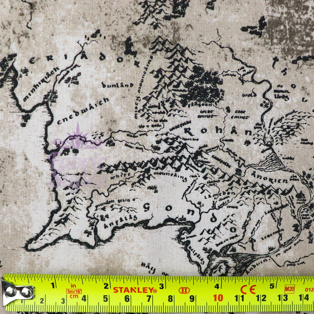 FS982_4 Lord The Of The Rings Middle Earth Map - Cotton | Fabric | Book, Brand, Branded, Characters, Children, comics, Cotton, Fabric, fashion fabric, Limited, Logo, Lord, Lord of the Rings, making, Movie, Ring, Rings | Fabric Styles