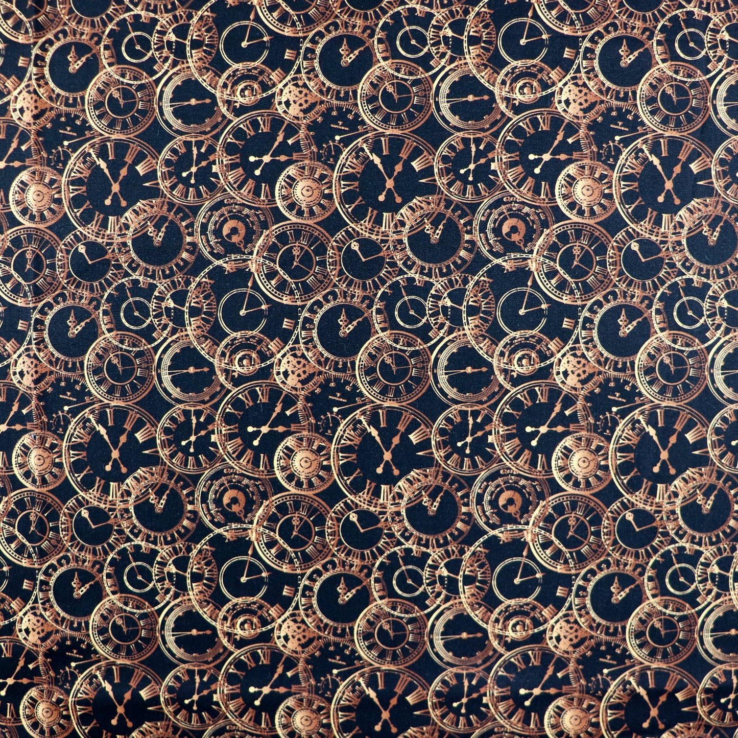 FS659 Steampunk Clocks Cotton Fabric Black | Fabric | blue, celebration, children's, Cotton, Fabric, fashion fabric, kids, sewing | Fabric Styles