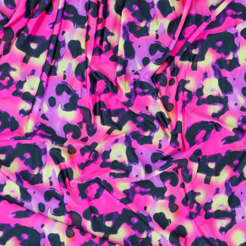 FS1133 Pink Leopard Spandex Stretch Fabric | Fabric | animal, Fabric, Leopard, Neon, pink, purple, spandex, yellow | Fabric Styles