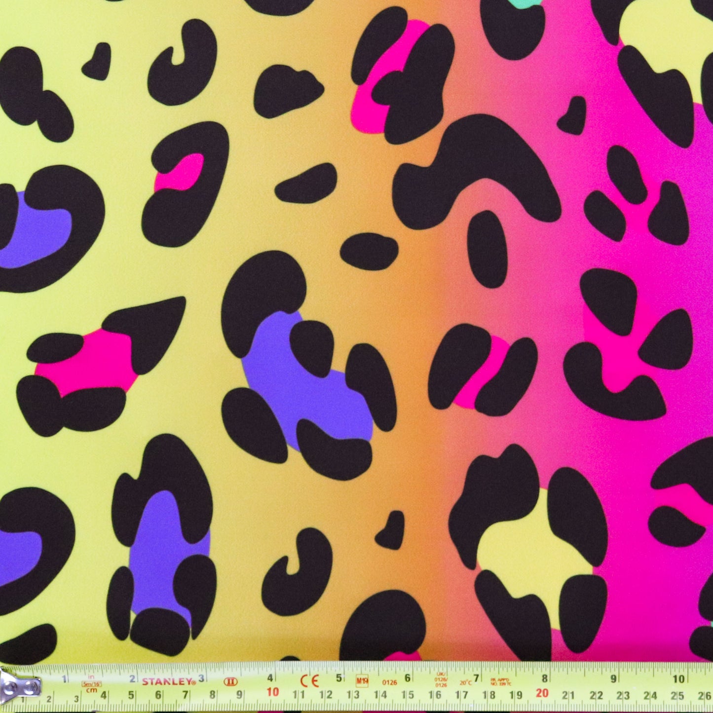 FS1184 Rainbow Hue Leopard Print Scuba Stretch Knit Fabric | Fabric | Animal, fabric, Leopard, Multicolour, New, Rainbow, scuba | Fabric Styles