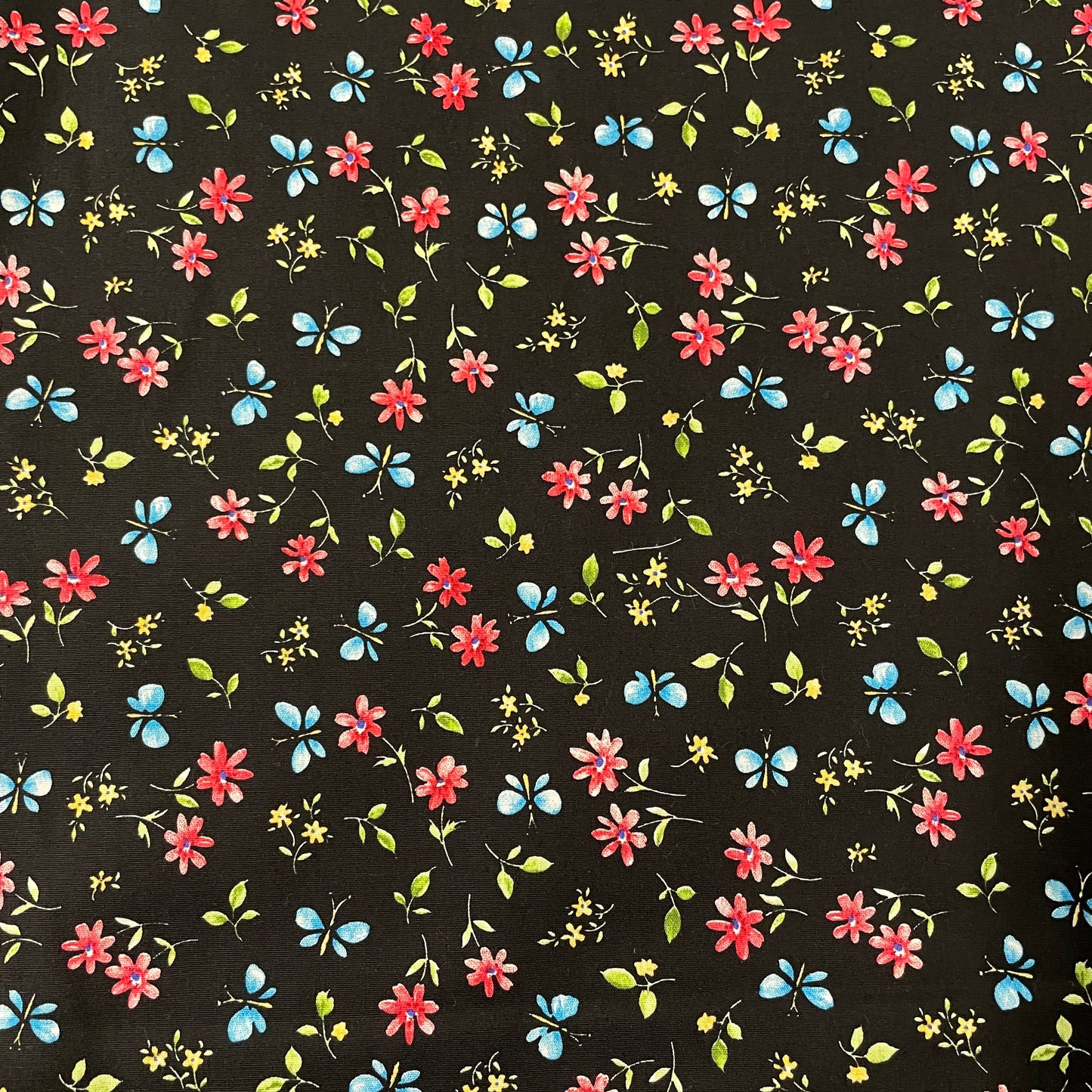FS854_1 Black Small Floral Cotton Poplin | Fabric | Button, Buttons, Cotton, Cotton Poplin, drape, Fabric, fashion fabric, Floral, Flower, Kids, making, Rose, Roses, Sale, sewing, Skirt, Woven | Fabric Styles