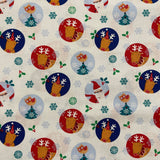 FS861 Christmas Santa & Reindeer Christmas Cotton Fabric White | Fabric | blue, celebration, Christmas, Christmas Tree, Cotton, drape, Dream, Fabric, fashion fabric, Festive, House, Light blue, making, Sale, sewing, Ski, Skirt, Snow, Snowflake, tree, Xmas | Fabric Styles