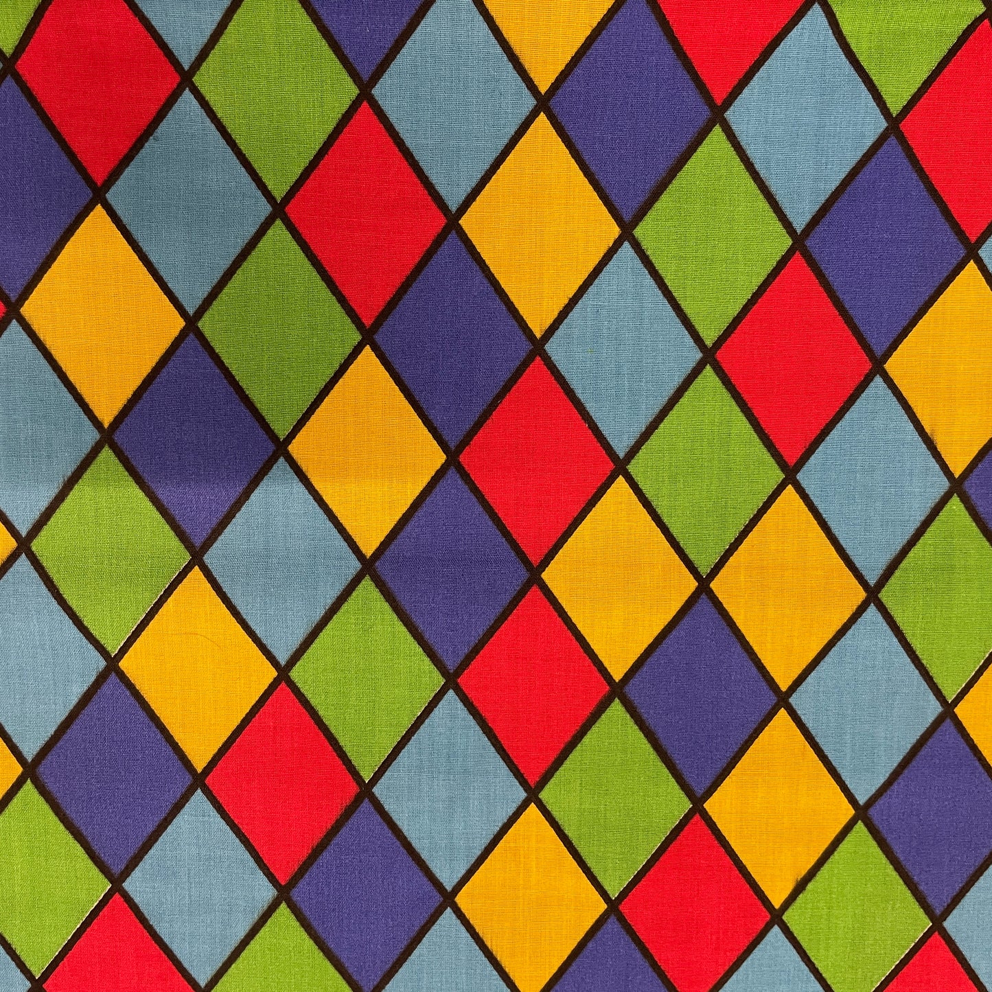 FS687_2 Royal Harlequin Polycotton | Fabric | Black, Check, drape, Fabric, fashion fabric, Harlequin, making, Multicolour, Poly, Poly Cotton, sewing, Skirt, Squares, Tartan, White | Fabric Styles