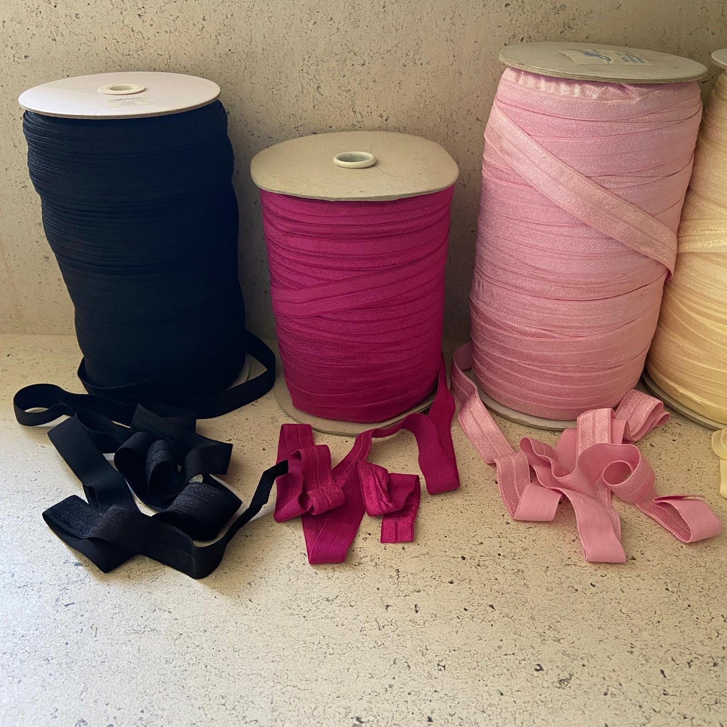 FS691_1 Fold Over Elastic | Baby Pink, Black, Blue, bra, edge, Elastic, fashion fabric, FS495, Fuchsia, haberdashery, knickers, Lemon, lingerie, making, New, pants, Pink, Purple, sewing, Sky, Sky Blue, trimming, trimmings, Turq, Turquoise | Fabric Styles