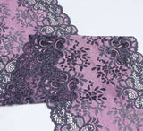 FS1142 Purple Floral Stretch Lace Trim | drape, Elastic, fashion fabric, haberdashery, Lace, making, Purple, rose, sewing, trimming, trimmings | Fabric Styles